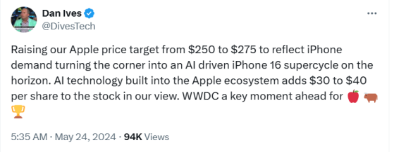AI能否带动iPhone新一轮超级周期？投行韦德布什已上调苹果目标价