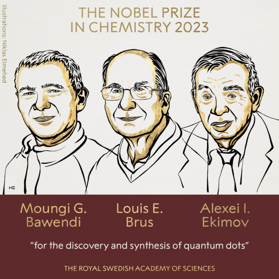 诺贝尔化学奖提前泄露：发现和开发量子点技术的三位科学家获奖