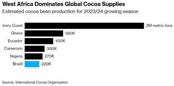 巴西扩大可可种植 2030年产量有望攀升至全球第三