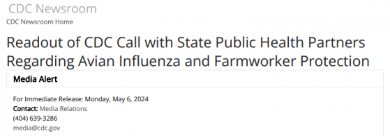 禽流感危机升级！美国CDC要求各州为农场工人提供防护装备