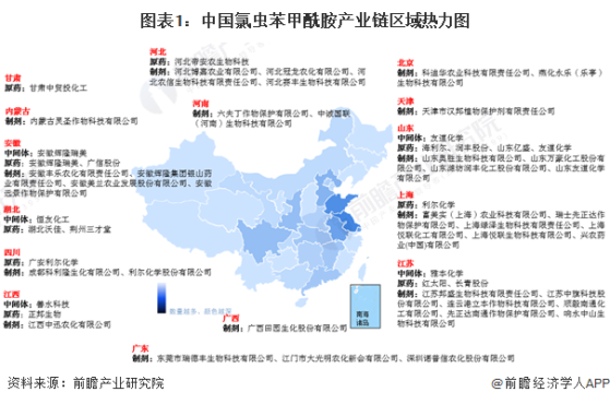 2024年中国氯虫苯甲酰胺行业区域布局分析 山东、江苏地区发展优势显著
