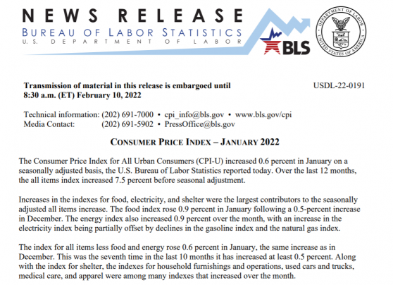 美国1月CPI又双叒叕爆棚了 美联储3月加息50基点概率一日翻倍