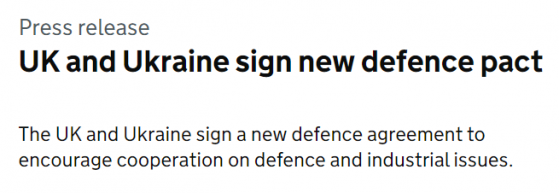 英、乌签署防务框架协议 英国军火企业直接落子乌克兰