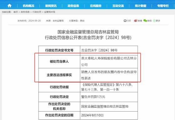 一日三家保司因误导性宣传被罚，微信朋友圈成“重灾区”，监管重压下产品物料审核已趋严